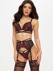 Ann Summers Black Yours Truly Lace Padded Plunge Bra - Image 1 of 5