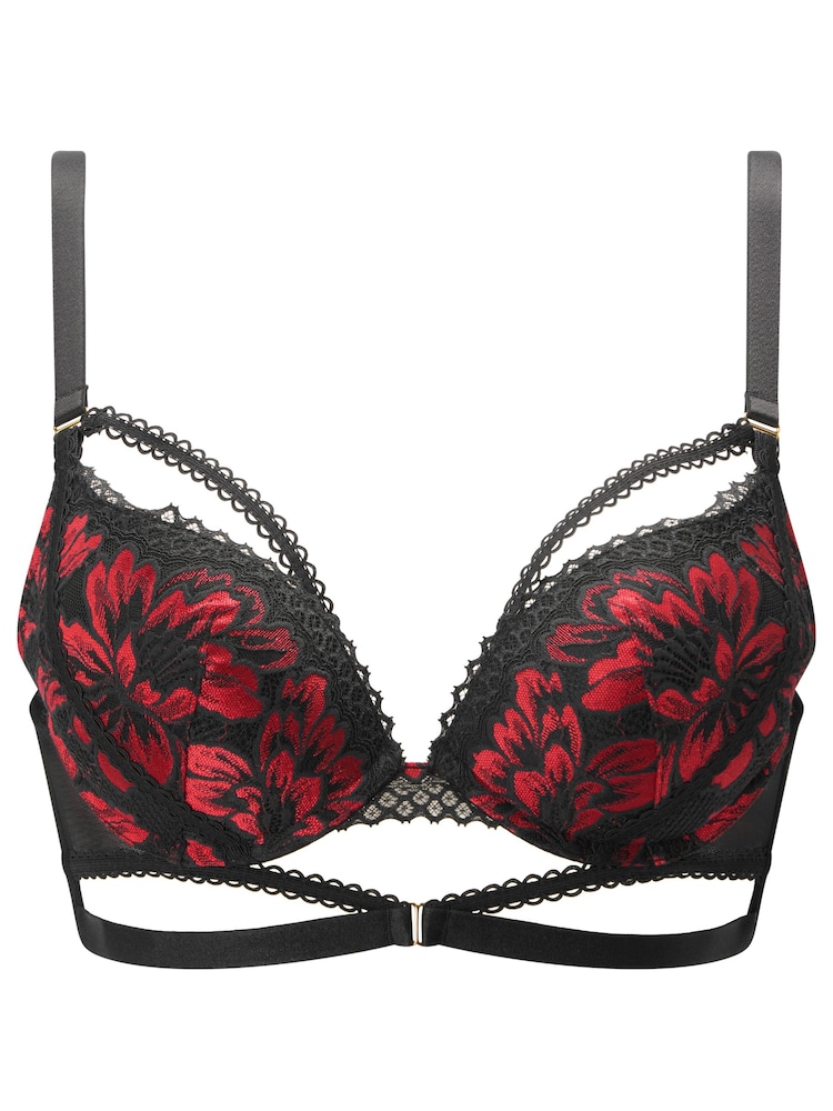 Ann Summers Black Yours Truly Lace Padded Plunge Bra - Image 5 of 5