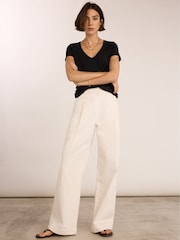 Baukjen White Teresa Cotton Wide Leg Trousers - Image 1 of 6