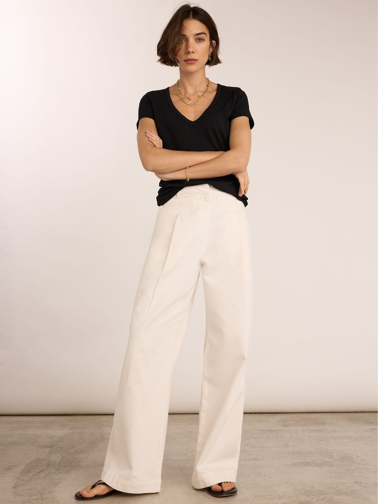 Baukjen White Teresa Cotton Wide Leg Trousers - Image 1 of 6 Baukjen White Teresa Cotton Wide Leg Trousers - Image 1 of 6