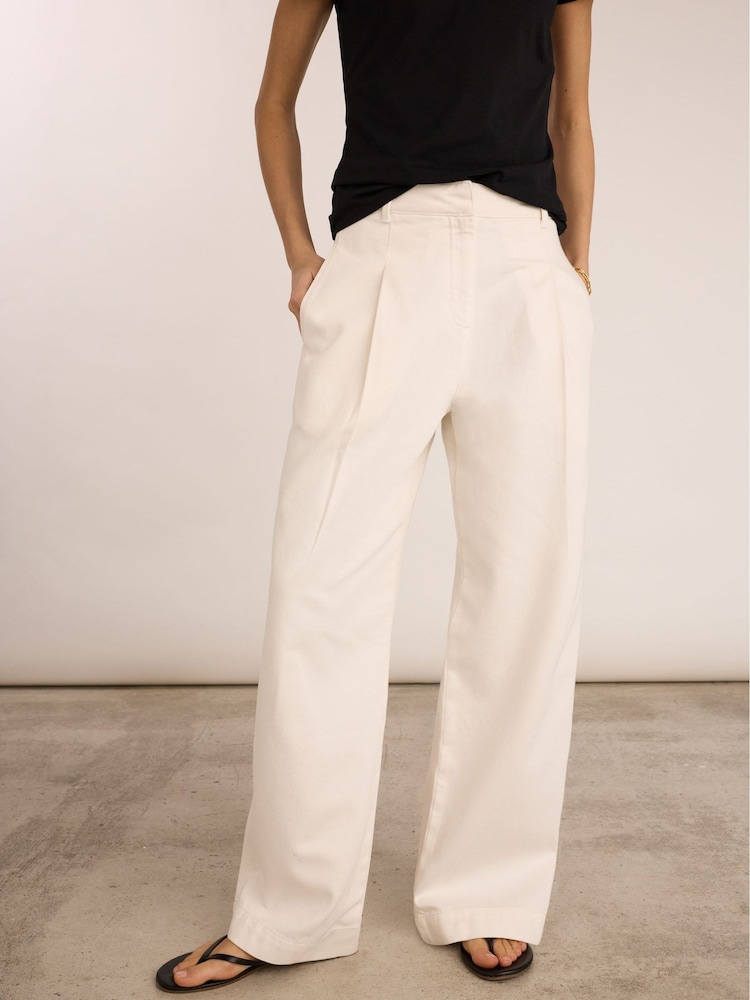Baukjen White Teresa Cotton Wide Leg Trousers - Image 2 of 6 Baukjen White Teresa Cotton Wide Leg Trousers - Image 2 of 6