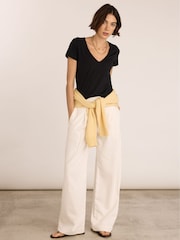 Baukjen White Teresa Cotton Wide Leg Trousers - Image 4 of 6