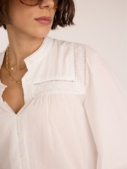 Baukjen Karenina Cotton Broderie Detail Blouse - Imaginea 4 din 6