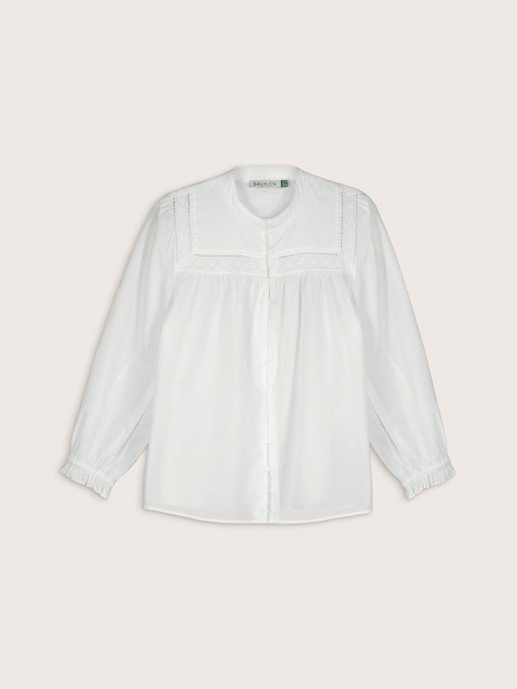 Baukjen Karenina Cotton Broderie Detail Blouse - Imaginea 6 din 6