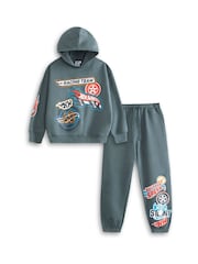 Vanilla Underground Grey Hot Wheels Racing Team Hoodie and Joggers Set - Image 1 of 6