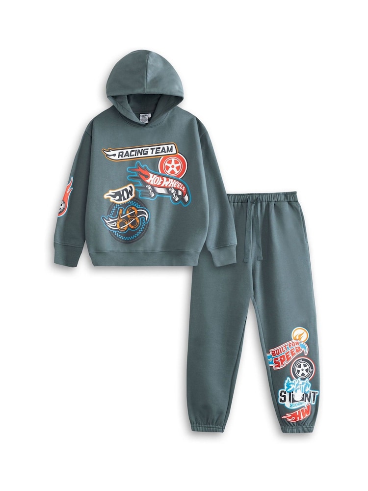 Vanilla Underground Grey Hot Wheels Racing Team Hoodie and Joggers Set - Image 1 of 6