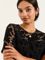 FatFace Simone Black Lace Dress - Image 4 of 6