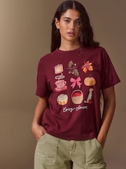 Autumn Graphic Crew Neck Girlfriend T-Shirt - Image 2 of 5