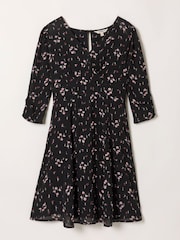 FatFace Anya Black Roses Spot Dress - Image 1 of 2