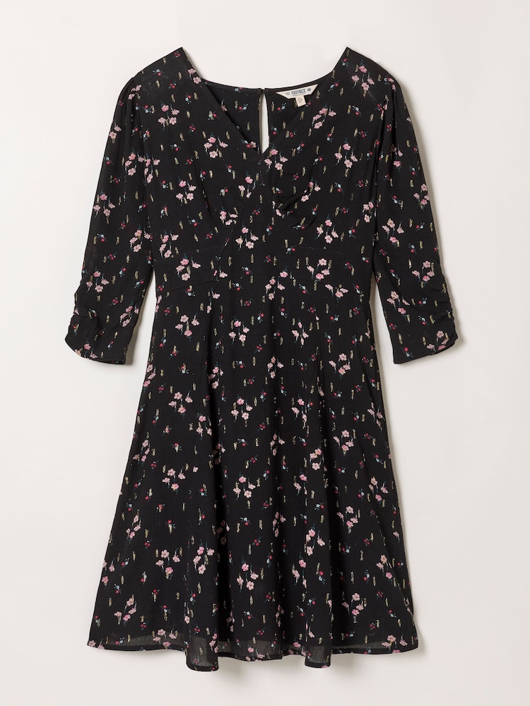 FatFace Anya Black Roses Spot Dress - Image 1 of 2 FatFace Anya Black Roses Spot Dress - Image 1 of 2