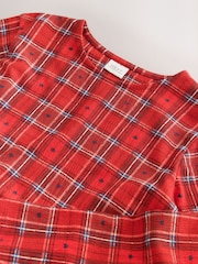 Red Check Jersey Long Sleeve Dress (3-16yrs) - Image 8 of 8