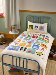 Bright Alphabet Cotton Duvet Cover and Pillowcase Set - Image 1 of 8
