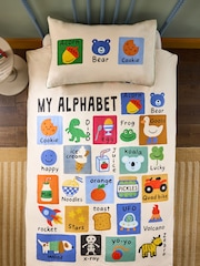 Bright Alphabet Cotton Duvet Cover and Pillowcase Set - Image 5 of 8