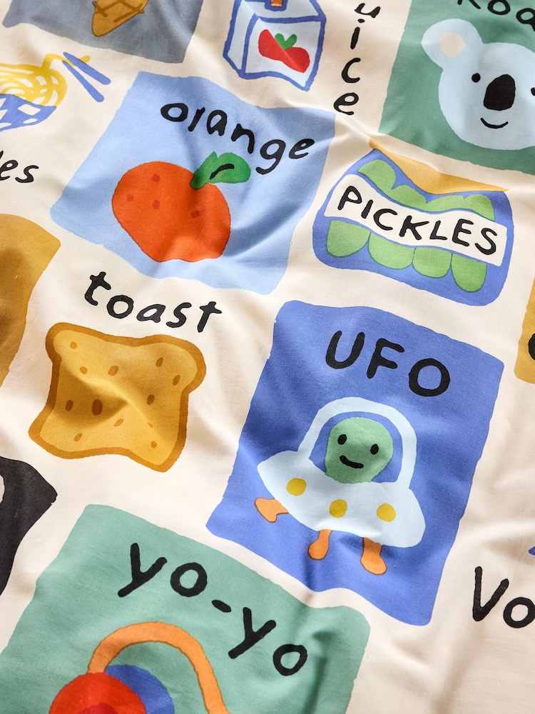 Bright Alphabet Cotton Duvet Cover and Pillowcase Set - Image 8 of 8 Bright Alphabet Cotton Duvet Cover and Pillowcase Set - Image 8 of 8