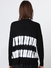 Religion Black Light Weight Fade Cotton Jumper in Hand Tie Dye - Image 2 of 6