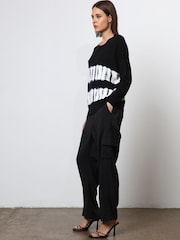 Religion Black Light Weight Fade Cotton Jumper in Hand Tie Dye - Image 3 of 6