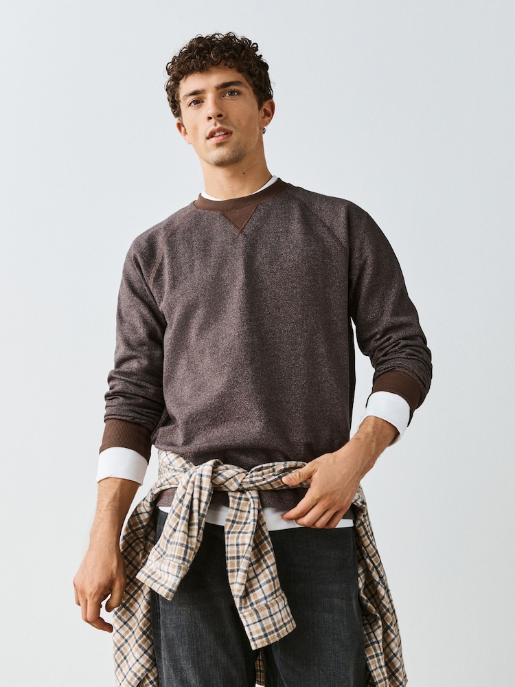 Brown Crew Neck Long Sleeve T-Shirt - Image 1 of 7