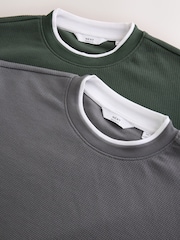 zelena/siva - Long Sleeve Textured Mock Neck T-Shirts 2 Pack - Slika 11 iz 11