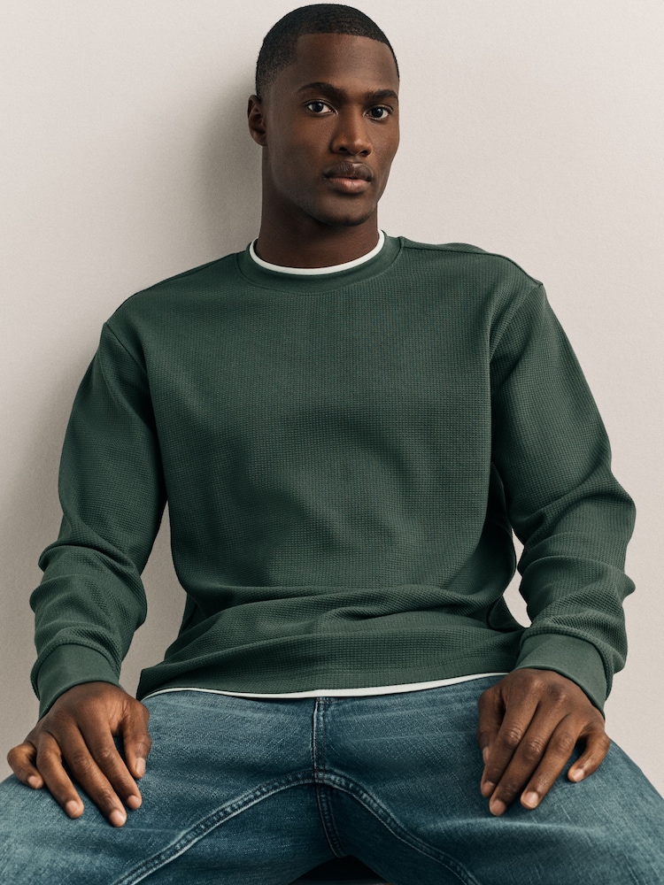 zelena/siva - Long Sleeve Textured Mock Neck T-Shirts 2 Pack - Slika 2 iz 11