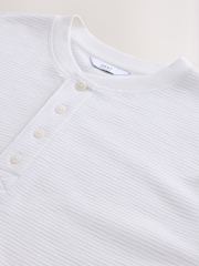 Ecru White Long Sleeve Waffle Henley T-Shirt - Image 7 of 7