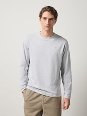 Grey/Blue Navy/Green/White Ecru - Reguläre Passform - Long Sleeve Motionflex Soft T-Shirts 4 Pack - Bild 5 von 11