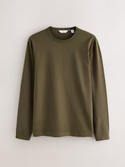 Grey/Blue Navy/Green/White Ecru - Reguläre Passform - Long Sleeve Motionflex Soft T-Shirts 4 Pack - Bild 8 von 11