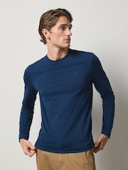 Grey/Green/Blue Navy/Ecru White - Schmale Passform - Long Sleeve Motionflex Soft T-Shirts 4 Pack - Bild 5 von 11