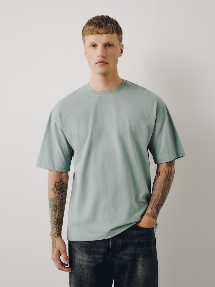 Burgundy/Ecru/Sage Relaxed Fit T-Shirts 3 Pack - Image 2 of 9 Burgundy/Ecru/Sage Relaxed Fit T-Shirts 3 Pack - Image 2 of 9