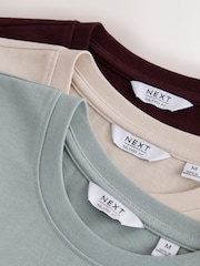Burgundy/Ecru/Sage Relaxed Fit T-Shirts 3 Pack - Image 8 of 9
