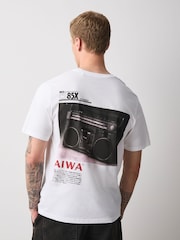 White Aiwa Graphic Print T-Shirt - Image 1 of 9