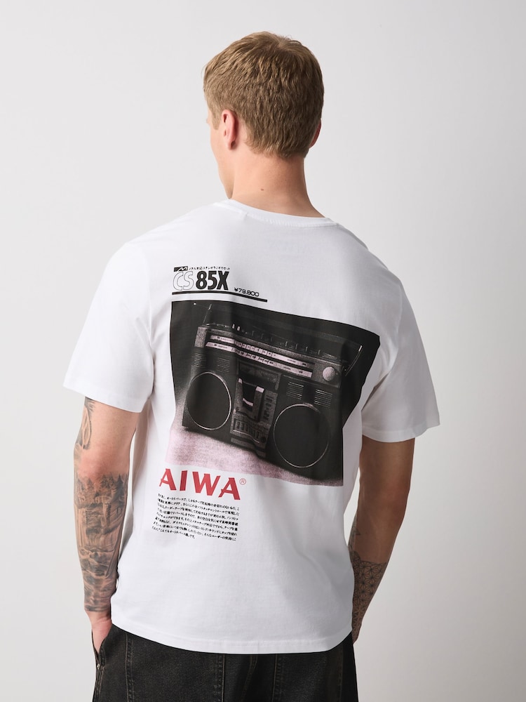 White Aiwa Graphic Print T-Shirt - Image 1 of 9