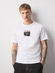 White Aiwa Graphic Print T-Shirt - Image 3 of 9