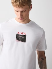 White Aiwa Graphic Print T-Shirt - Image 4 of 9