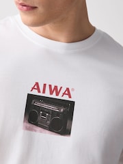 White Aiwa Graphic Print T-Shirt - Image 5 of 9