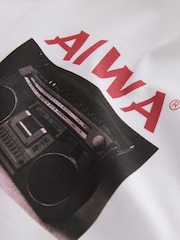 White Aiwa Graphic Print T-Shirt - Image 8 of 9