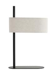 Searchlight Matt Black Larsen 1 Light Table Lamp Metal with Linen Shade - Image 3 of 5