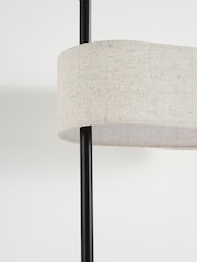 Searchlight Matt Black Larsen 1 Light Table Lamp Metal with Linen Shade - Image 4 of 5