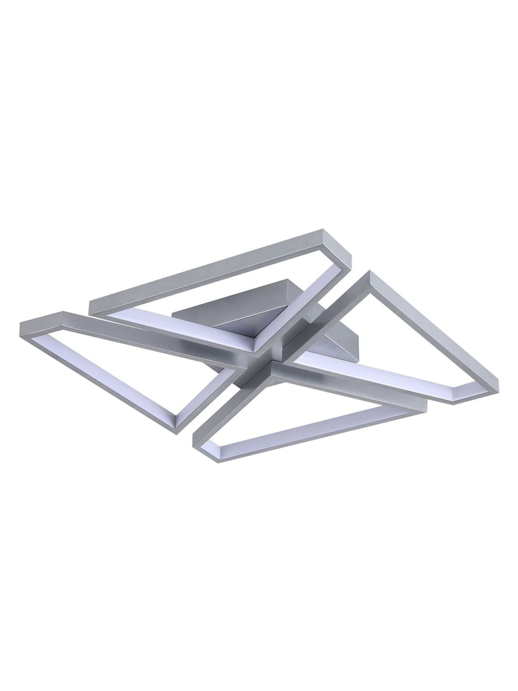 Searchlight Satin Silver and White Mozka LED Flush, Metal - Image 2 of 4