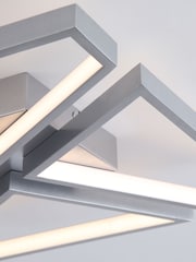 Searchlight Satin Silver and White Mozka LED Flush, Metal - Image 4 of 4