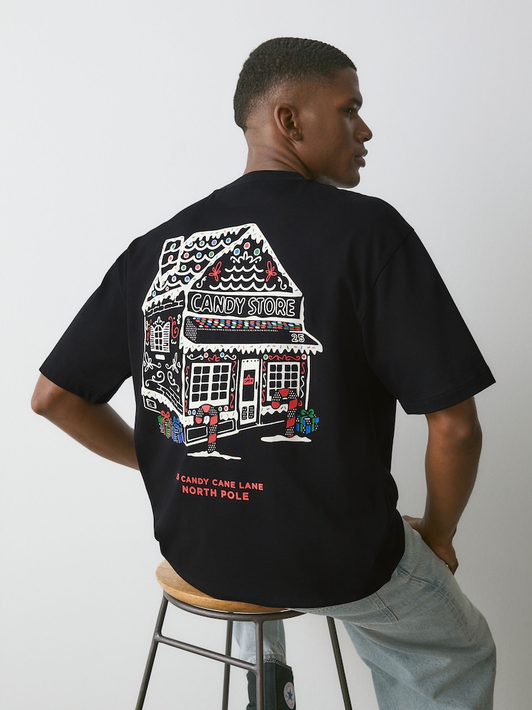 Black Gingerbread - Camiseta con gráfico navideño - Imagen 1 de 8