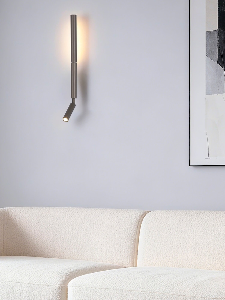 Searchlight Latte Metallic Asher LED Wall Light with Reading Arm - Image 1 of 4