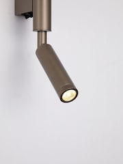 Searchlight Latte Metallic Asher LED Wall Light with Reading Arm - Image 3 of 4