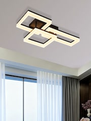 Searchlight Black Kaza Art II, Matt Finish LED Flush - Image 1 of 4