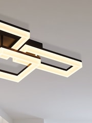 Searchlight Black Kaza Art II, Matt Finish LED Flush - Image 4 of 4