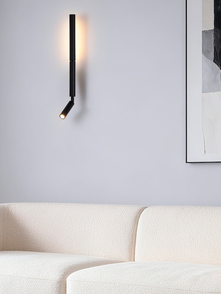 Searchlight Black Asher LED Wall Light with Reading Arm - Image 1 of 4