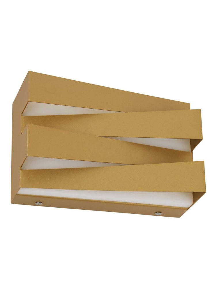 Searchlight Satin Brass Arran LED Wall Light, Metal - Image 2 of 4