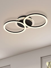 Searchlight Black Deni LED Flush, Matt Metal - Image 1 of 5