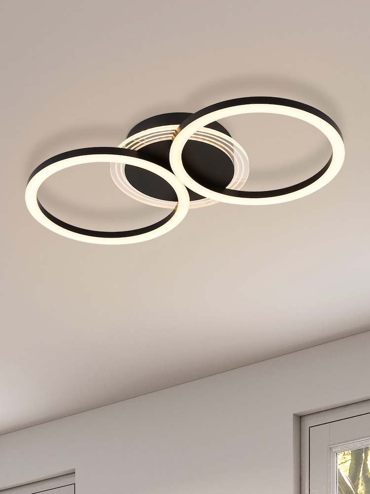 Searchlight Black Deni LED Flush, Matt Metal - Image 1 of 5