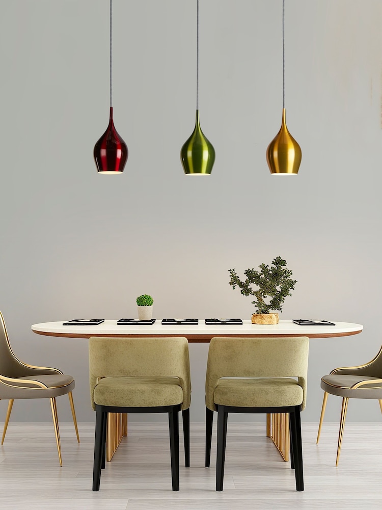 Searchlight Matt Black Wine Red  Gold  Green and White Thuna Wall Light - Image 1 of 4