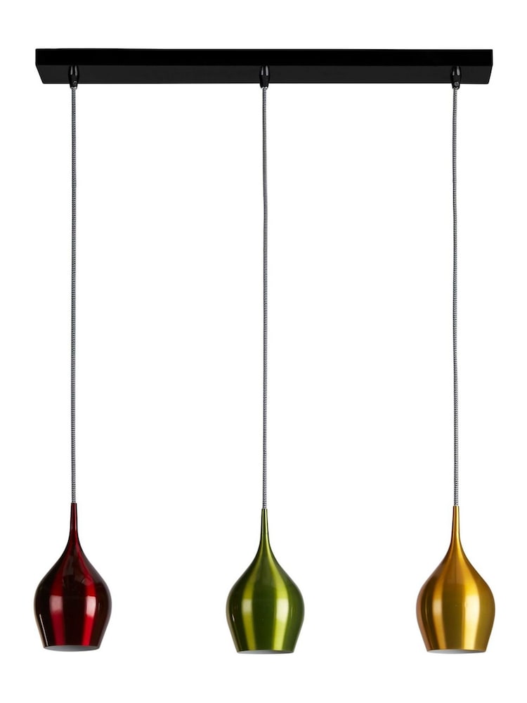 Searchlight Matt Black Wine Red  Gold  Green and White Thuna Wall Light - Image 2 of 4